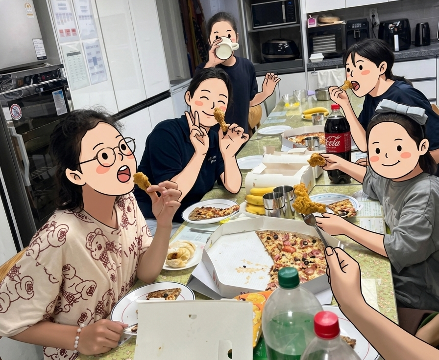 간식을 먹는 스마일하우스 아이들 8
