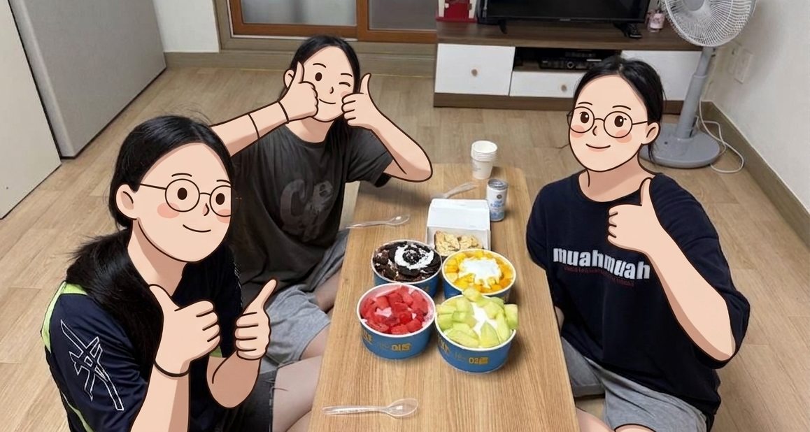 간식을 먹는 스마일하우스 아이들 3