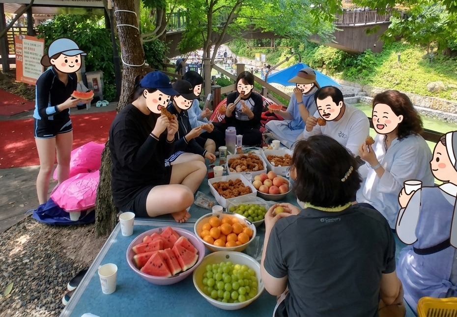 간식을 먹는 스마일하우스 아이들 9